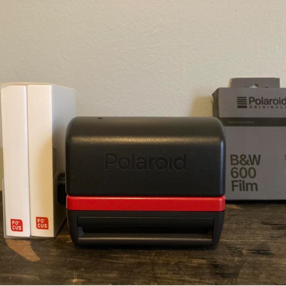 Polaroid 600 Camera with B&W Film and Photo Album